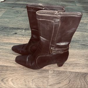 Cole Haan box toed heeled boots